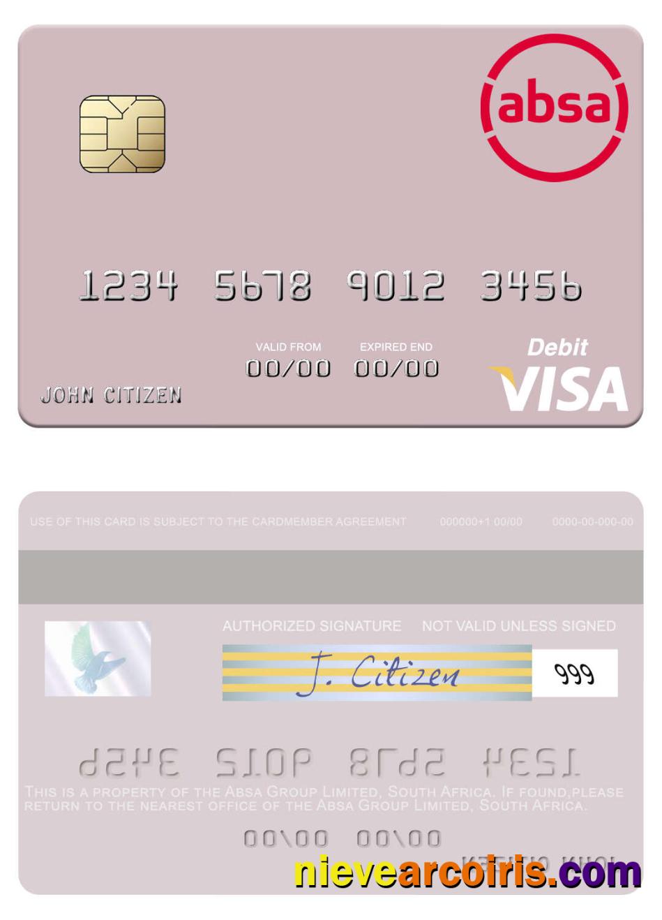 South Africa Absa Group Limited visa debit card